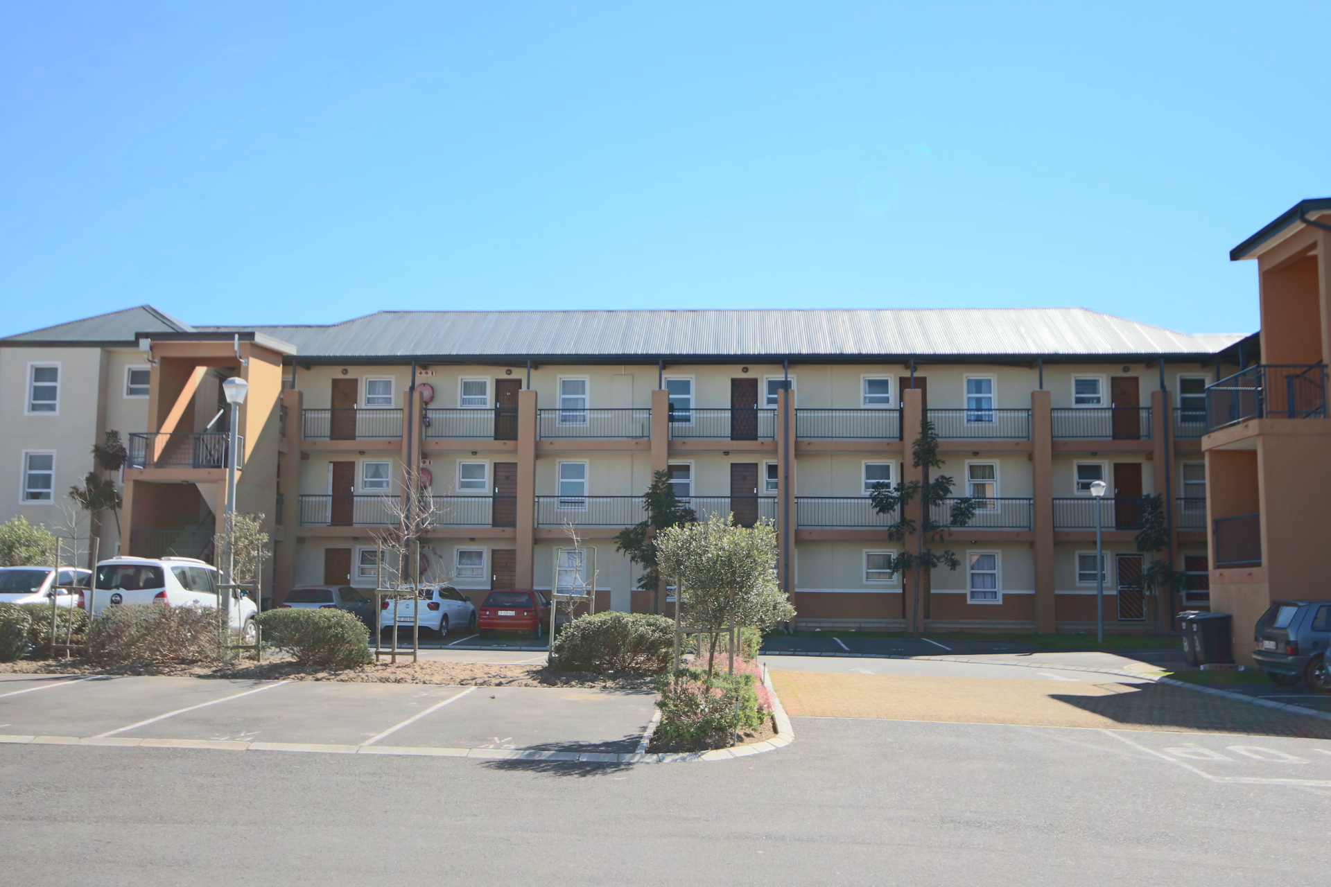 Building exterior and parking