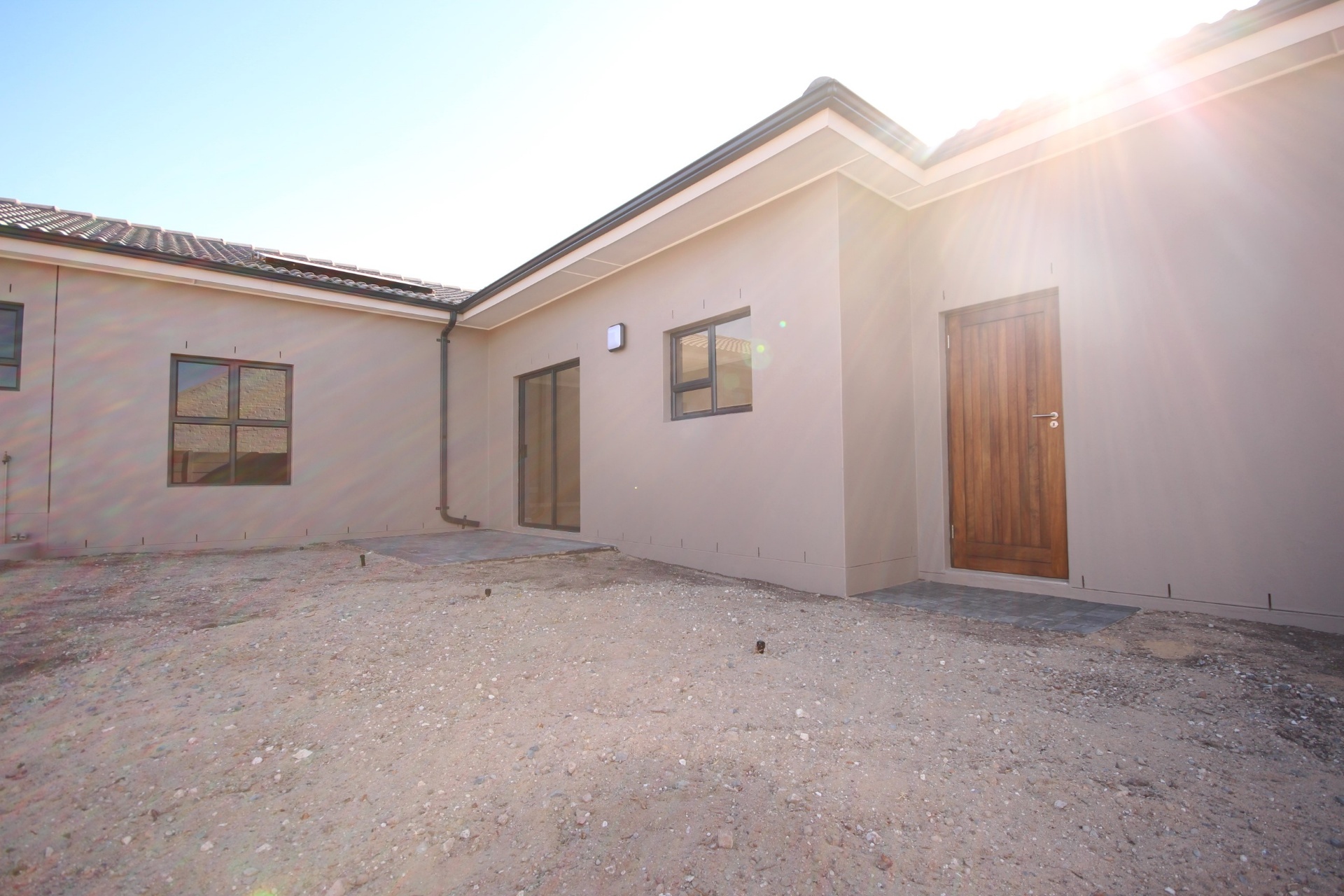 Back courtyard and enclosed garden