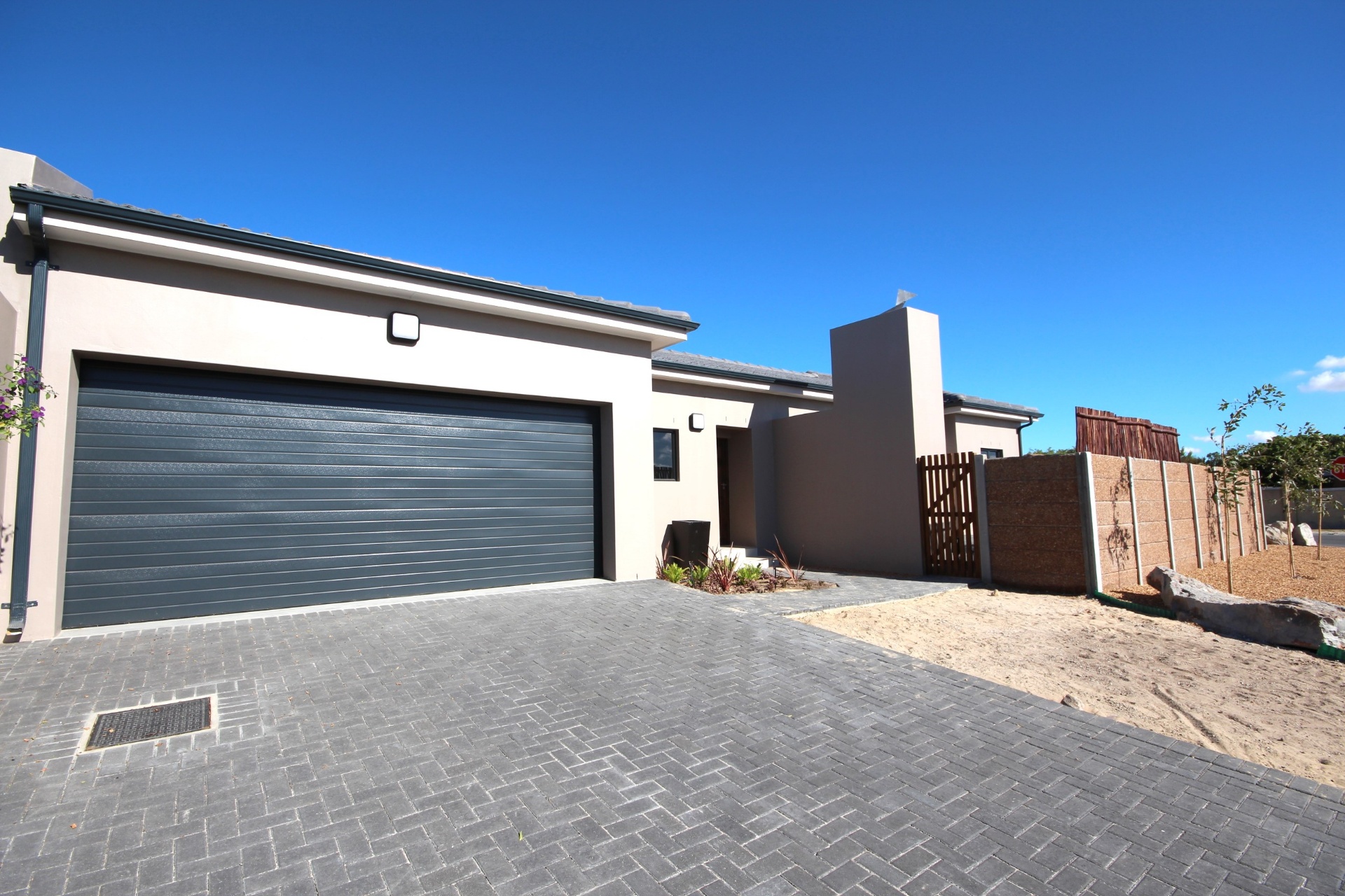 Front exterior with double garage