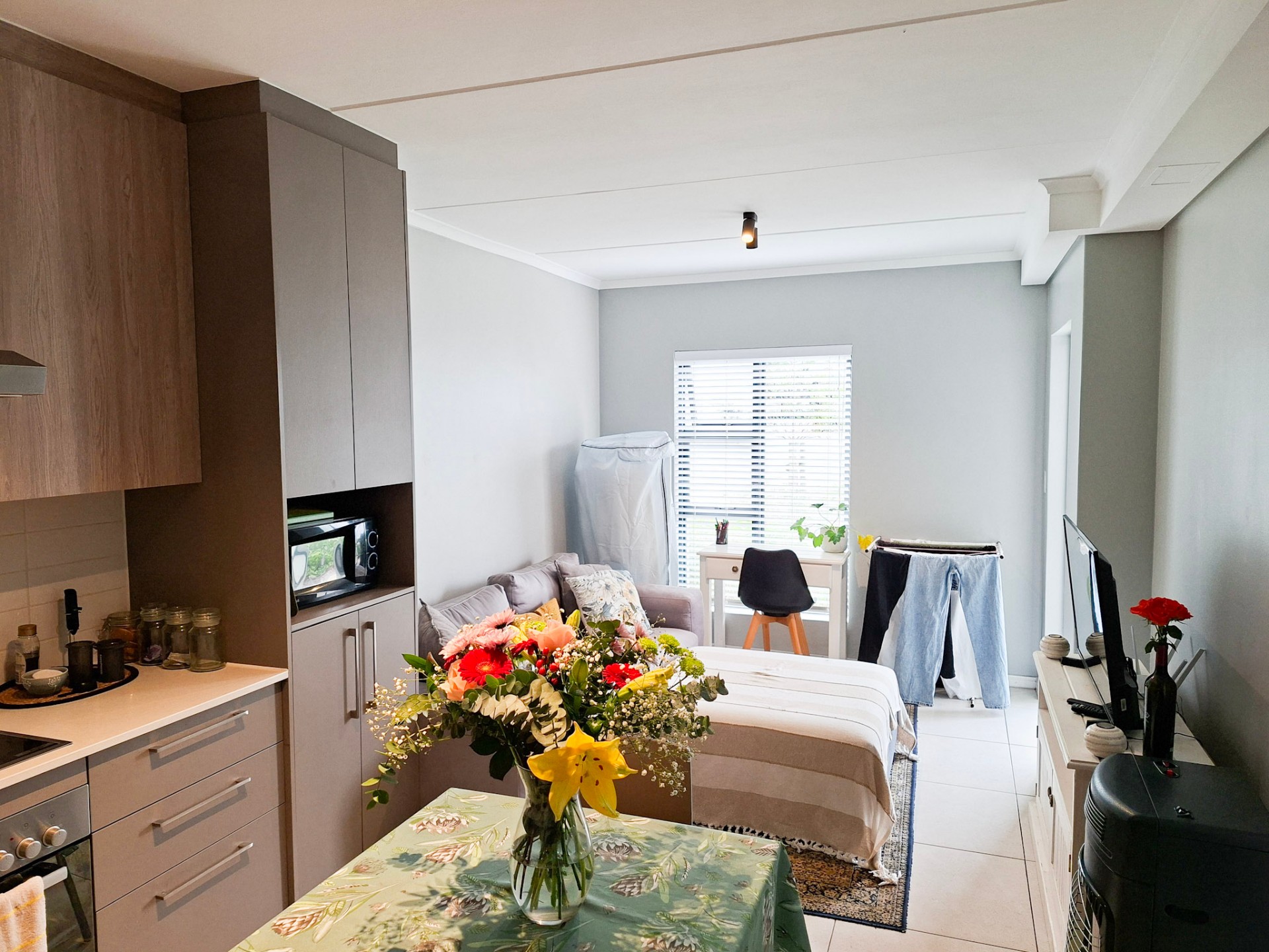 Open-plan living area and kitchen